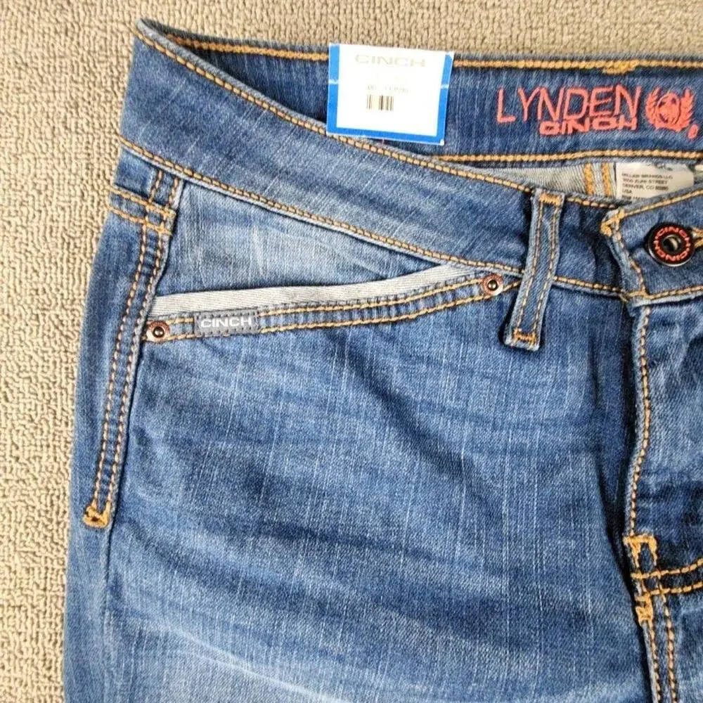 Cinch Lynden Jeans Womens 30/9 Long Blue Mid Rise Slim Bootcut Stretch Denim